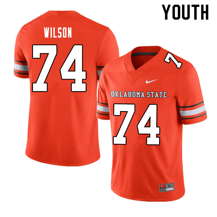 Youth #74 Preston Wilson Oklahoma State Cowboys College Football Jerseys Sale-Alternate Orange - Click Image to Close